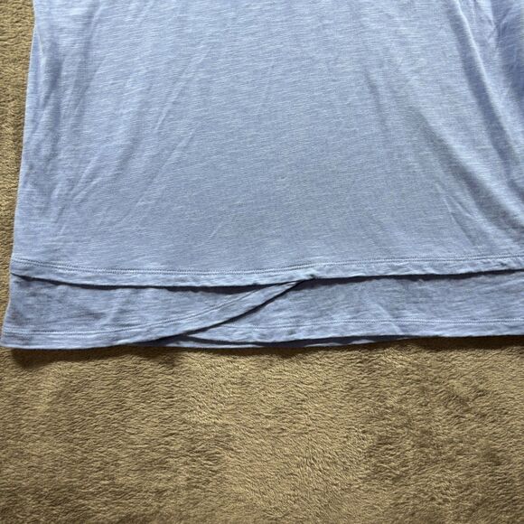 Soft Surroundings Women Stepped Hem Scoop Neck Top Light Blue Medium C217 - Picture 2 of 9